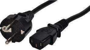 Image du produit RND Electronics Câble d'alimentation CA, prise de terre type F (CEE 7/7) - IEC 60320 C13, 1.8m, noir (0.26 m)