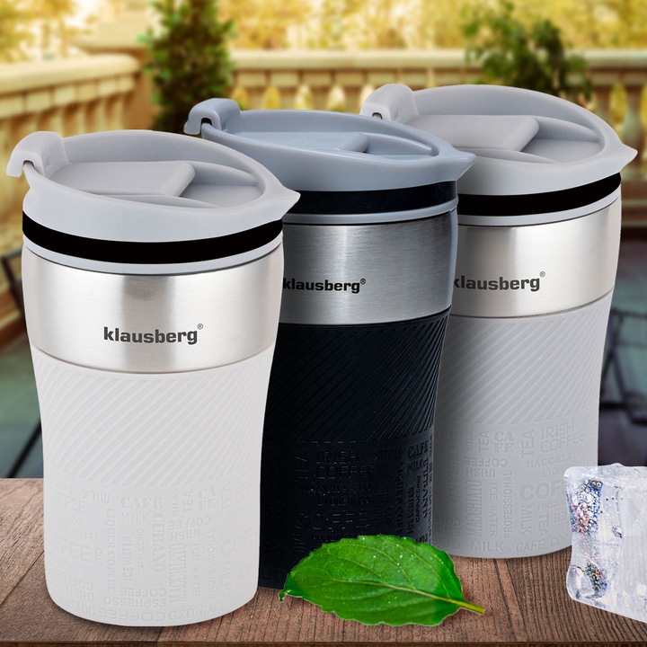 Actual product image Klausberg Set of 2 double-walled thermo mugs, 280ml, beige (0.28 l)