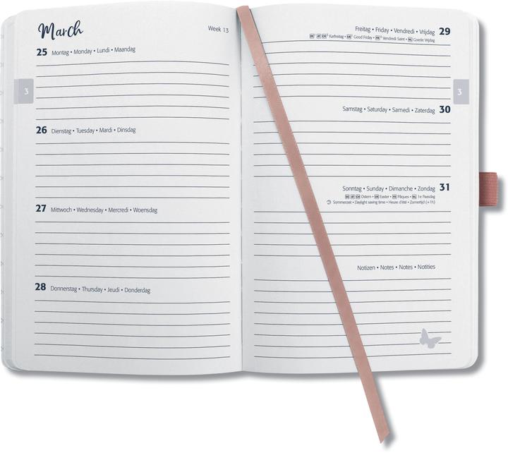 Produktbild Jolie Agenda Beauty 2026 J6351 1W/2S rosy meringue ML A5 (A5, Deutsch, Englisch, Niederländisch, Französisch)