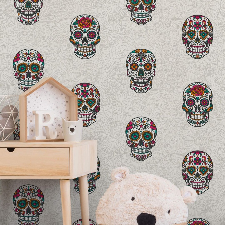 Image du produit A.S. Création Club Tropicana Sugar Skulls (53 x 1005 cm)