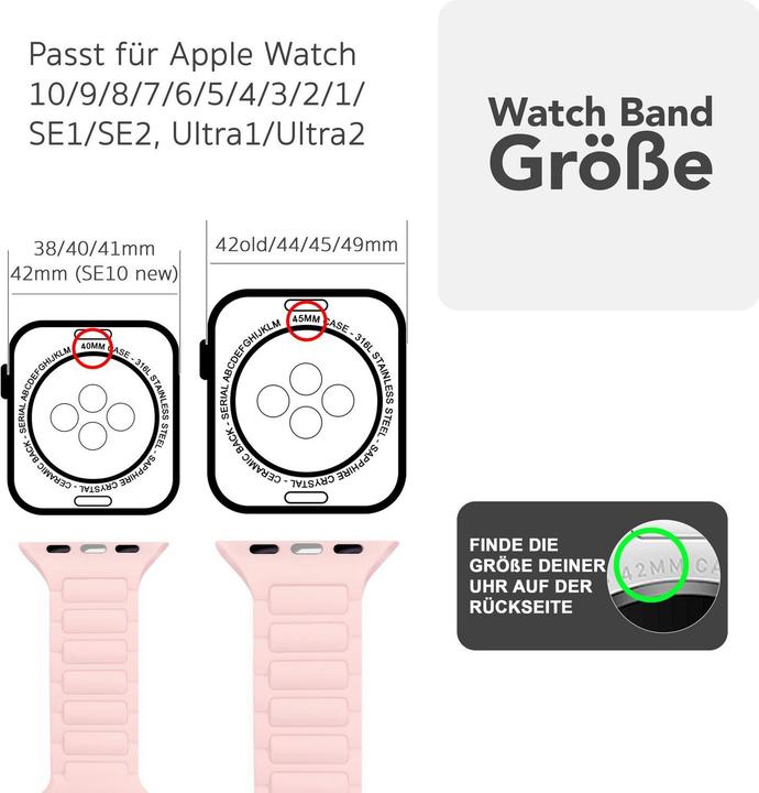 Produktbild Nalia Pulse Silikon-Armband für Apple Watch, Sportarmband - Weich, Flexibel & Atmungsaktiv (38 mm, 40 mm, 41 mm, 42 mm, Silikon)