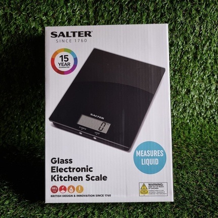 Actual product image Salter 1170 BKDR Ultra Slim Glass Digital Kitchen Scale - Black