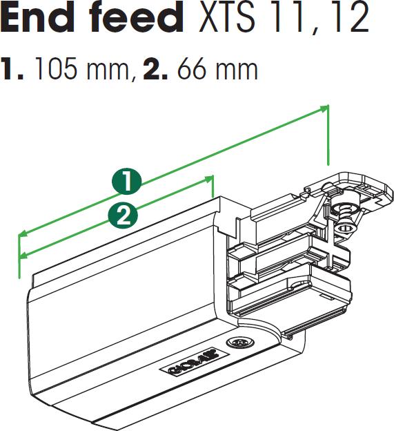 Actual product image Nordic XTS112 black End feed right