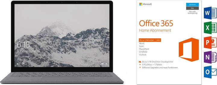 Produktbild Microsoft Surface Laptop, Platinum, 128GB, inkl. Office365
