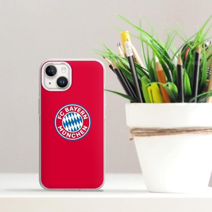 Produktbild DeinDesign Silikon Hülle für Apple iPhone 14 Handyhülle Case Smartphone Schutzhülle FC Bayern München FCB (Apple iPhone 14)