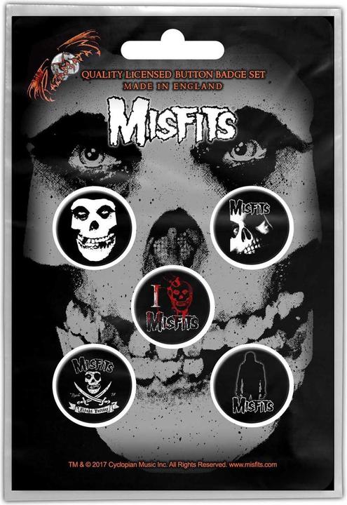 Image du produit Misfits Set de badges Skull (Pack de 5)