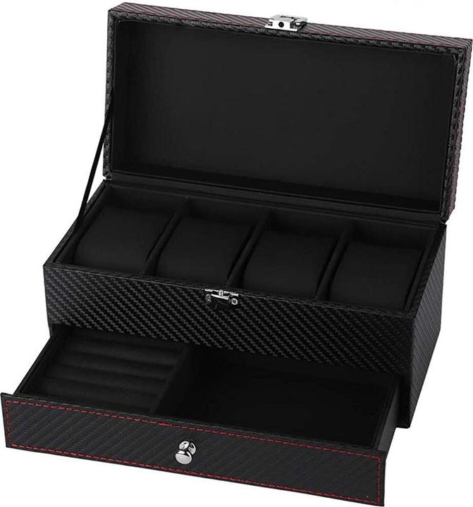 Image du produit JTI Boîte à montres avec rangement pour bijoux - Noir