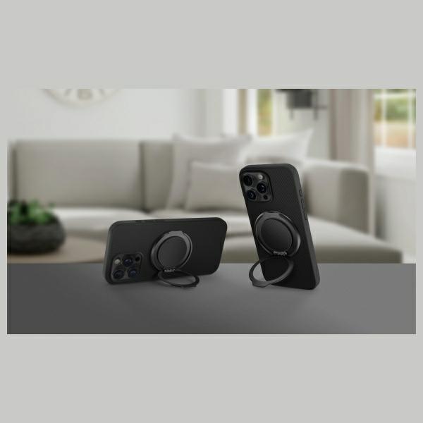 Actual product image Uniq Gripfit Premium 360 Magnetic Mount&Kickstand Magnetic Holder black/carbon black