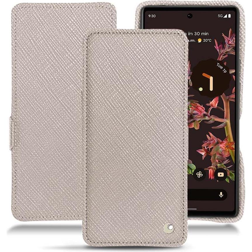 Thumbnail - Noreve Lederschutzhülle horizontal (Google Pixel 6a), Smartphone Hülle, Beige
