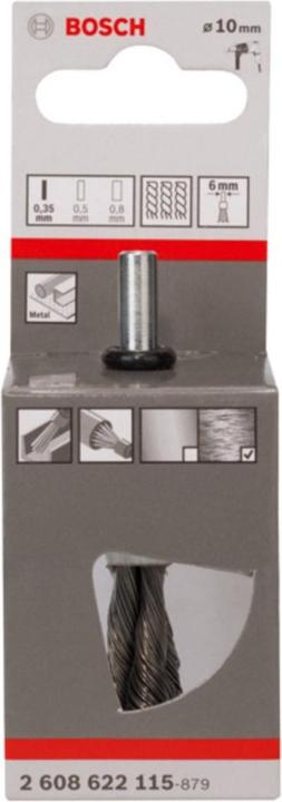 Produktbild Bosch Professional Zubehör PRO Metal heavy Pinselbürste, gerader Schaft, 10 x 0,35 mm