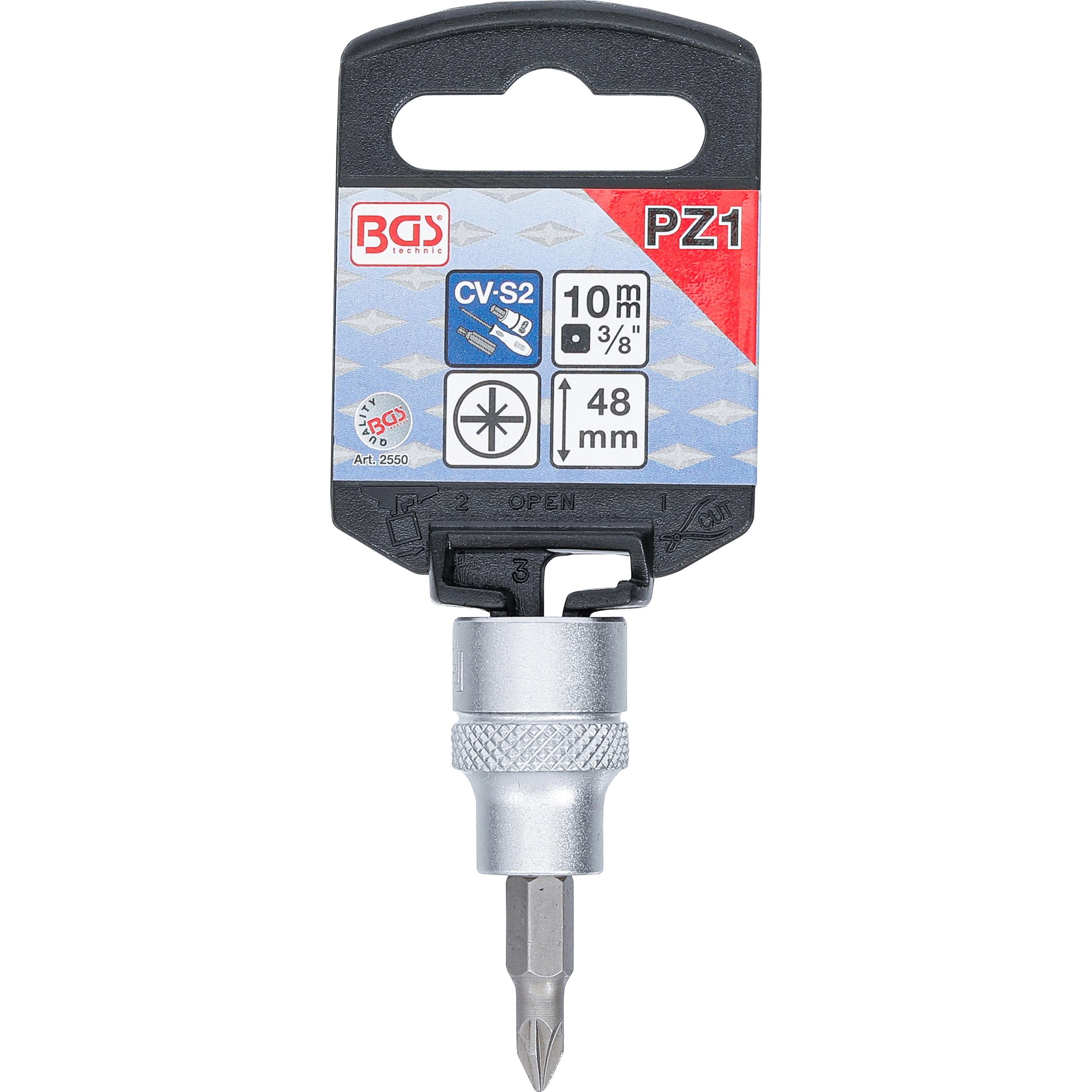 Thumbnail - BGS, Bits, Bit-Einsatz Antrieb Innenvierkant 10 mm (3/8") Kreuzschlitz PZ1 (PZ1)