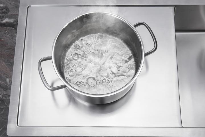 Actual product image hansgrohe Fitted sink 450 with drainer on the left (Top-mounted sink, 51 cm, 104.50 cm)