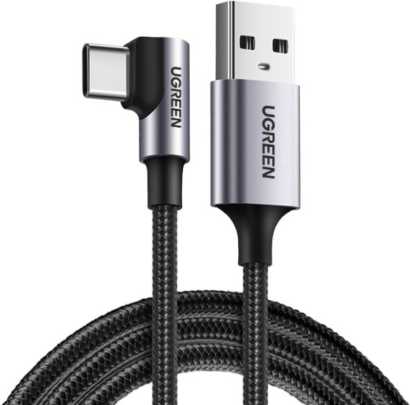 Actual product image Ugreen USB-C angled to USB-A 2.0 A data cable (2 m, USB 2.0)