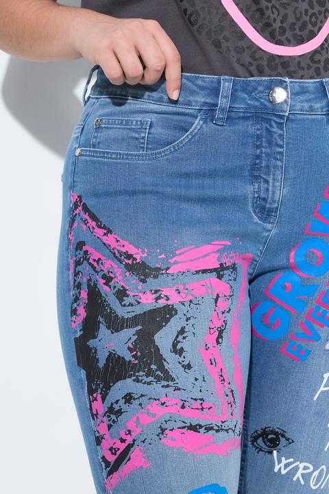 Actual product image Angel of Style Irma jeans, slim fit, allover print, 5-pocket (50)