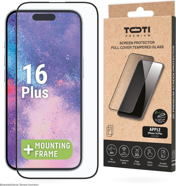 Toti Phone glass screen protector Premium 16 Plus/15 Pro Max (1 pcs., Apple iPhone 15 Pro Max, Apple iPhone 16 Plus)
