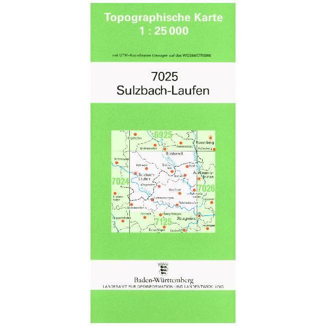 Topographische Karten BW.7025 Sulzbach, Landkarte
