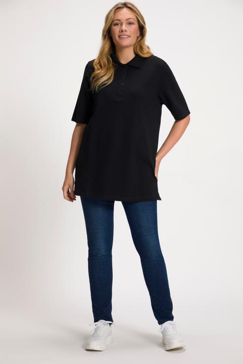 Produktbild Ulla Popken Poloshirt, Piqué, Polokragen, Samt-Knopfleiste, Halbarm (58)