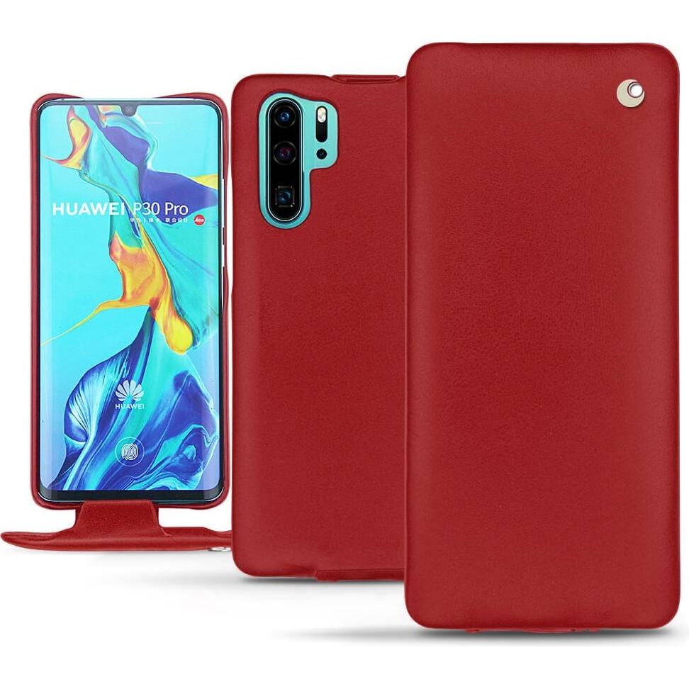 Noreve Lederschutzhülle vertikal (Huawei P30 Pro), Smartphone Hülle, Rot