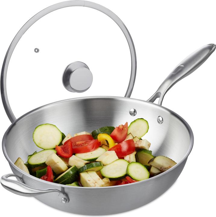 Produktbild Relaxdays Wok (Edelstahl, 30.50 x 16 cm)
