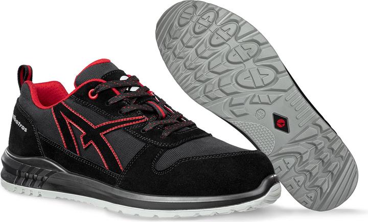 ISM Scarpa professionale CLIFTON ST LOW taglia 46 in pelle idrofoba nera/rossa (O2, 46)