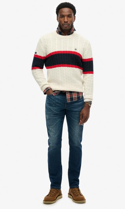 Image du produit Superdry Pull rayé en maille de coton torsadée (M)