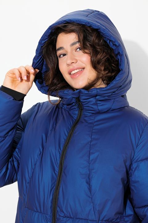 Image du produit Ulla Popken Manteau matelassé, capuche et cordon de serrage, poignets coupe-vent. Coupe évasée. (42, 44)