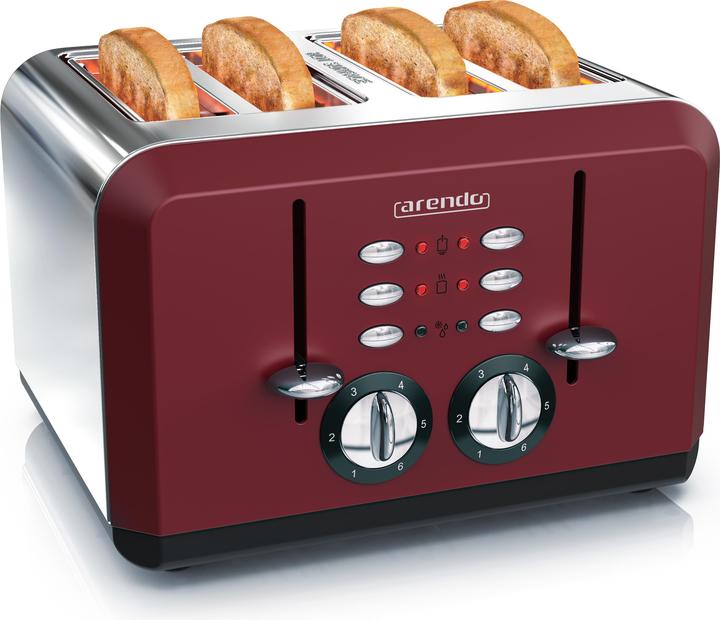 Actual product image Arendo Stainless steel toaster 4 slices, automatic, stainless steel, heat-insulating double-walled