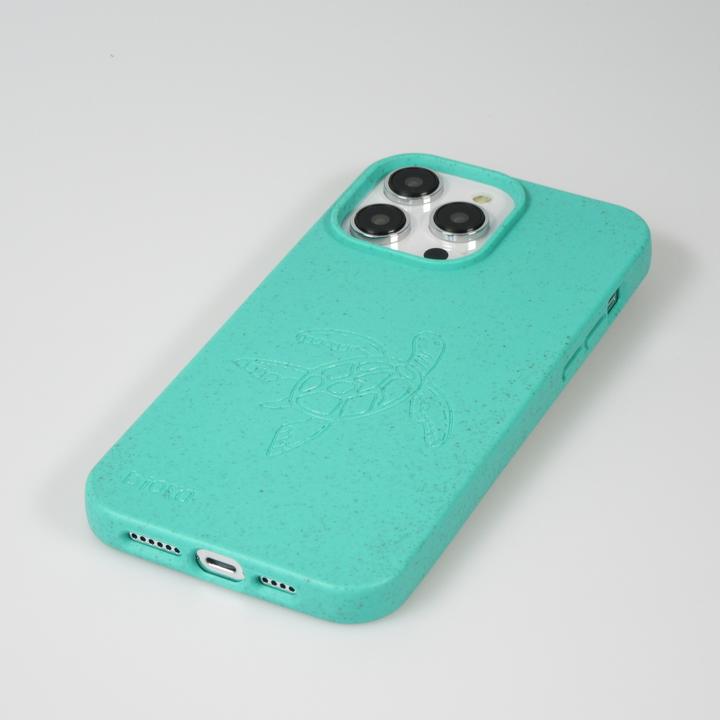 Actual product image Bioka Coque biodégradable et compostable Eco-Friendly Esprit de la tortue Turquoise (Apple iPhone 14 Pro Max)