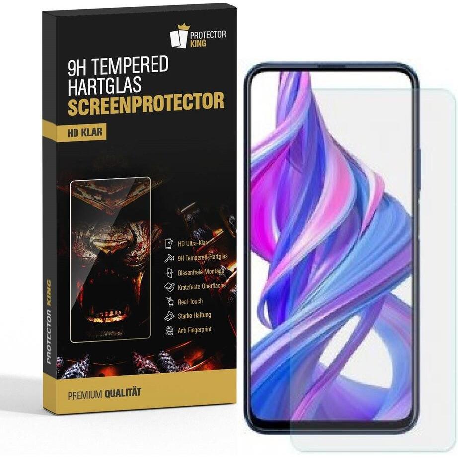 Protectorking 2x echtes Tempered 9H Panzerhartglas 3D KLAR (2 Stück, Honor 9X), Smartphone Schutzfolie