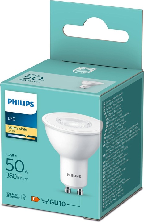 Produktbild Philips Lampe (GU10, 4.70 W, 345 lm, 1 x, F)