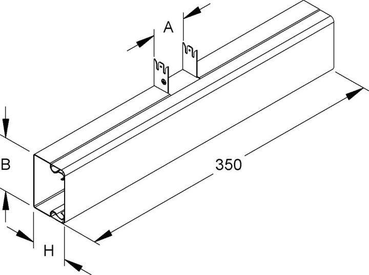 Produktbild Niedax NIE LUT 40.040.040 T-StÃ¼ck m.Deckel 40x40mm Abgangsbreite 40mm bandverzinkt (35 cm)