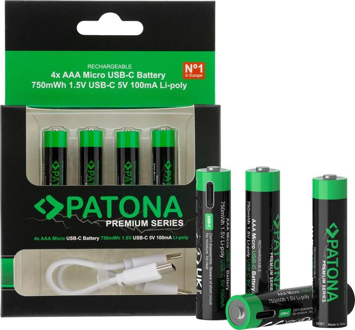 Patona Premium (4 pz., AAA, 500 mAh)
