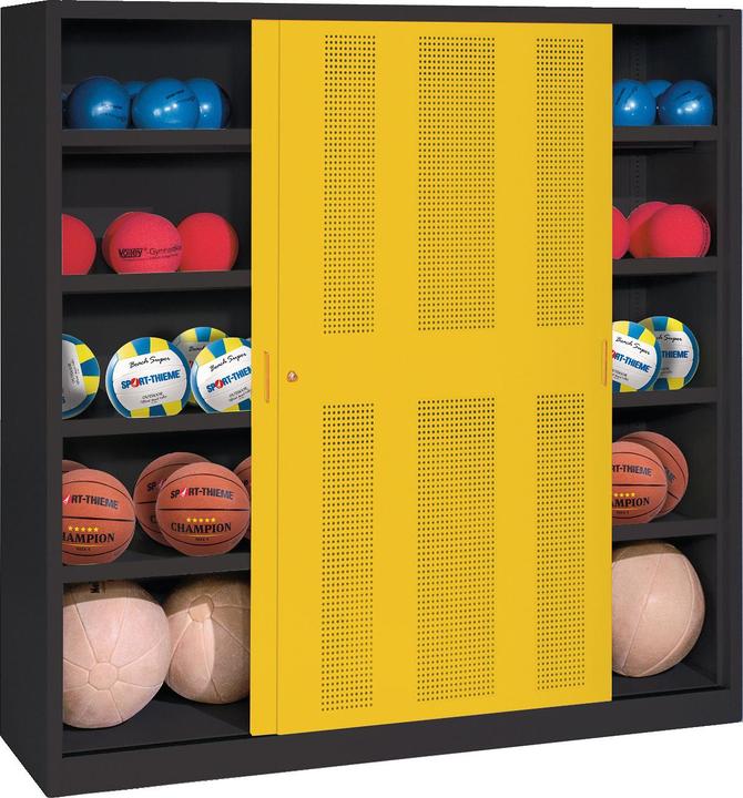 Immagine prodotto C+P Armadio a sfera (HxLxP: 195x120x50 cm, con porte scorrevoli perforate, tipo 4)