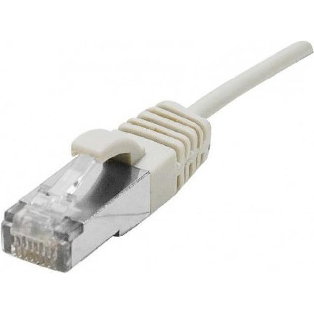 Thumbnail - Dexlan Patchkabel Cat. 6A, S/FTP (PiMF), ultradünn, halogenfrei, mit Rastnasenschutz, grau, 0,3 m (S/FTP, CAT6a, 0.30 m)...