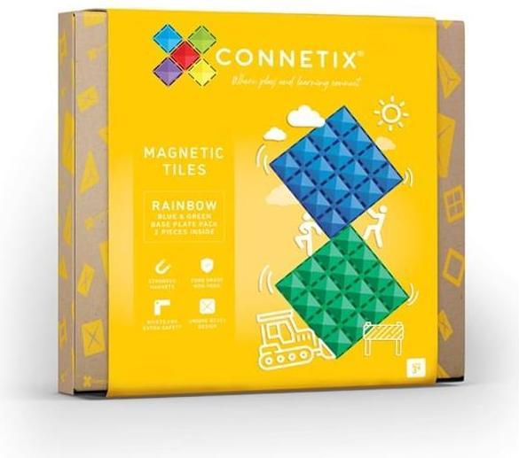 Connetix CON-EU-2BP - 2 Piece Base Plate Pack, Rainbow