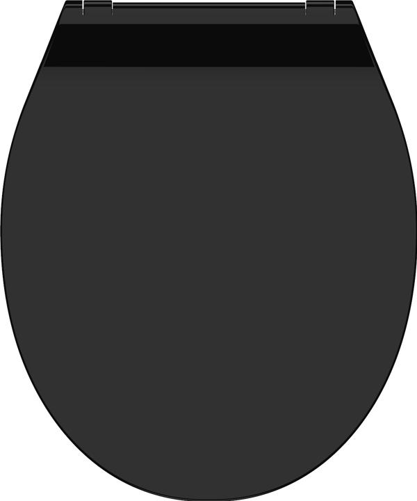 Schütte Abattant WC Duroplast Abattant WC SLIM BLACK Abaissement automatique Quick Release 82710 Noir