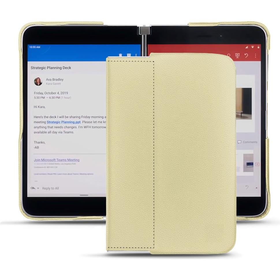Noreve Lederschutzhülle (Microsoft Surface Duo), Smartphone Hülle, Beige