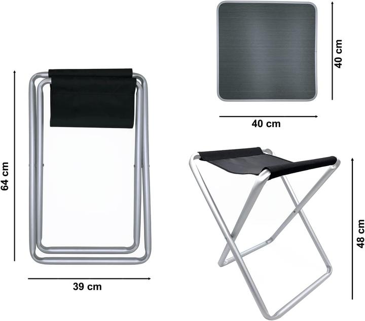 Produktbild Mojawo 2in1 Campingtisch Campinghocker Campingstuhl klappbar Alu