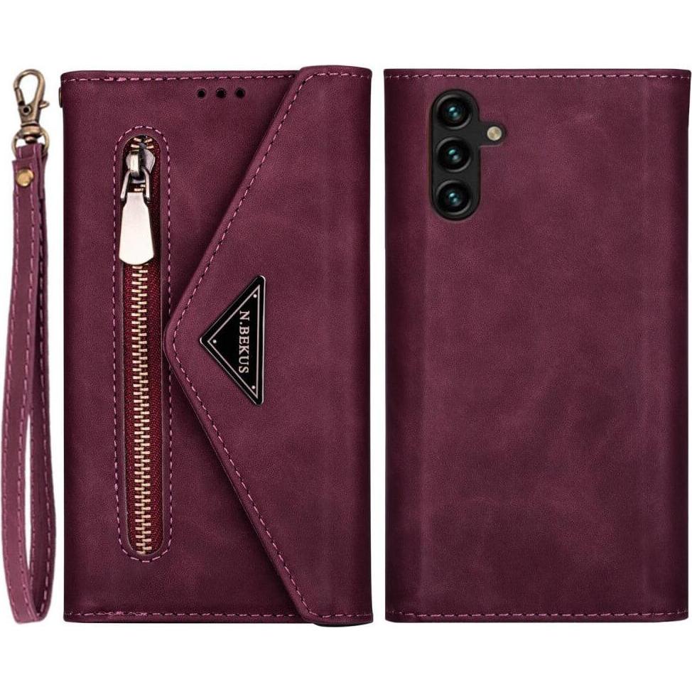 Cover-Discount Galaxy A34 - Brieftaschen Hülle weinrot (Samsung Galaxy A34 5G), Smartphone Hülle, Rot