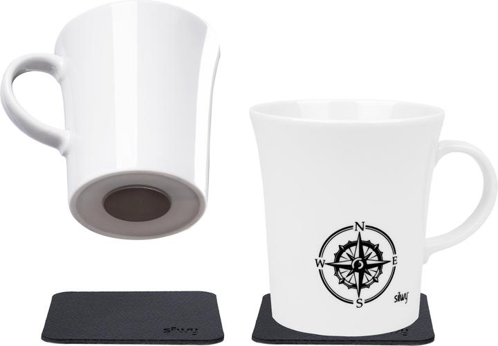 Immagine prodotto Silwy Set di tazze con manico a calamita in porcellana Wanderlust (270 ml, 2 x)