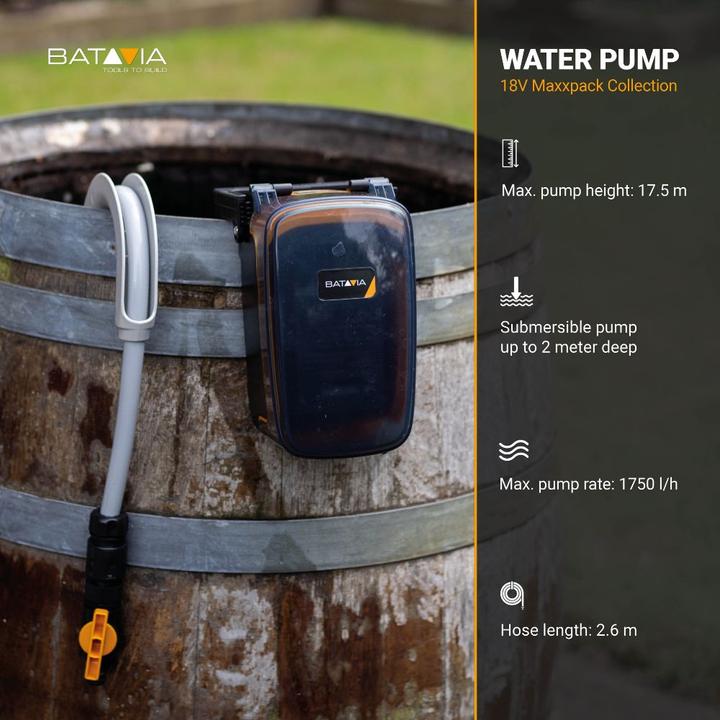 Produktbild Batavia 18V Akku-Wasserpumpe (ohne Akku und Ladegerät) (Regenfasspumpe)