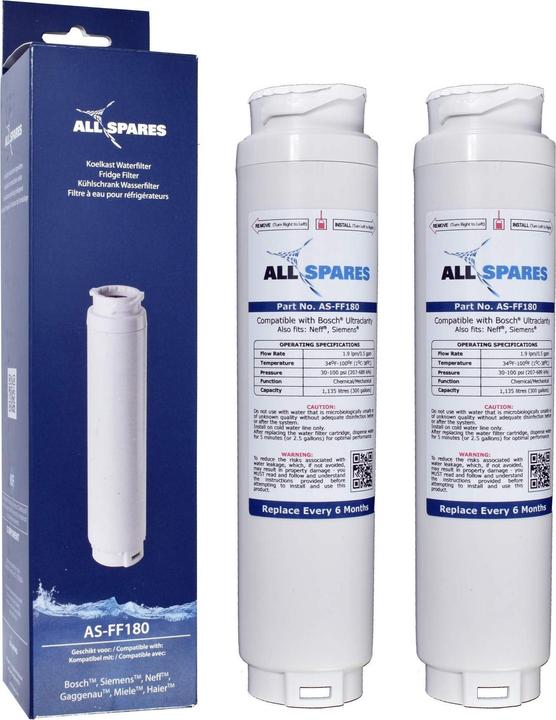 Actual product image AllSpares Bosch/Siemens Refrigerator Water Filter (2x)