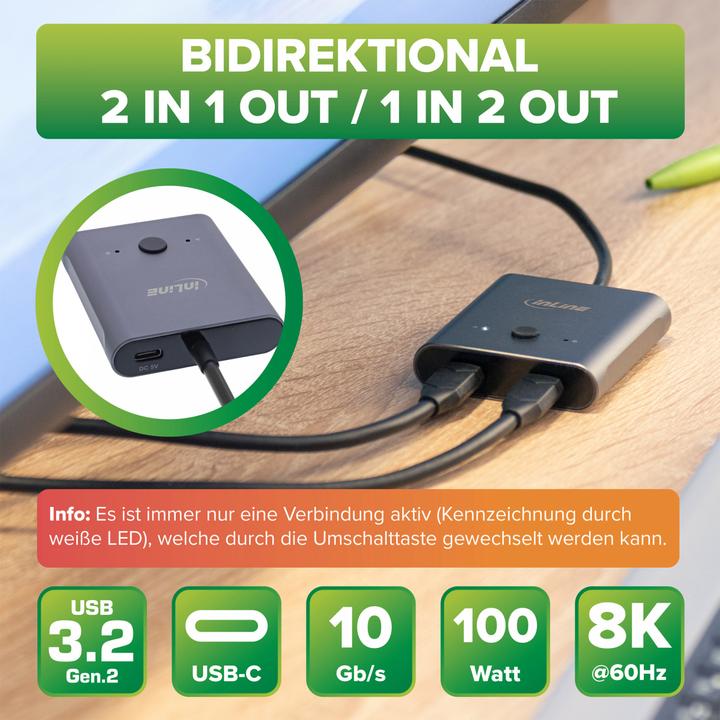 Actual product image InLine USB-C Switch