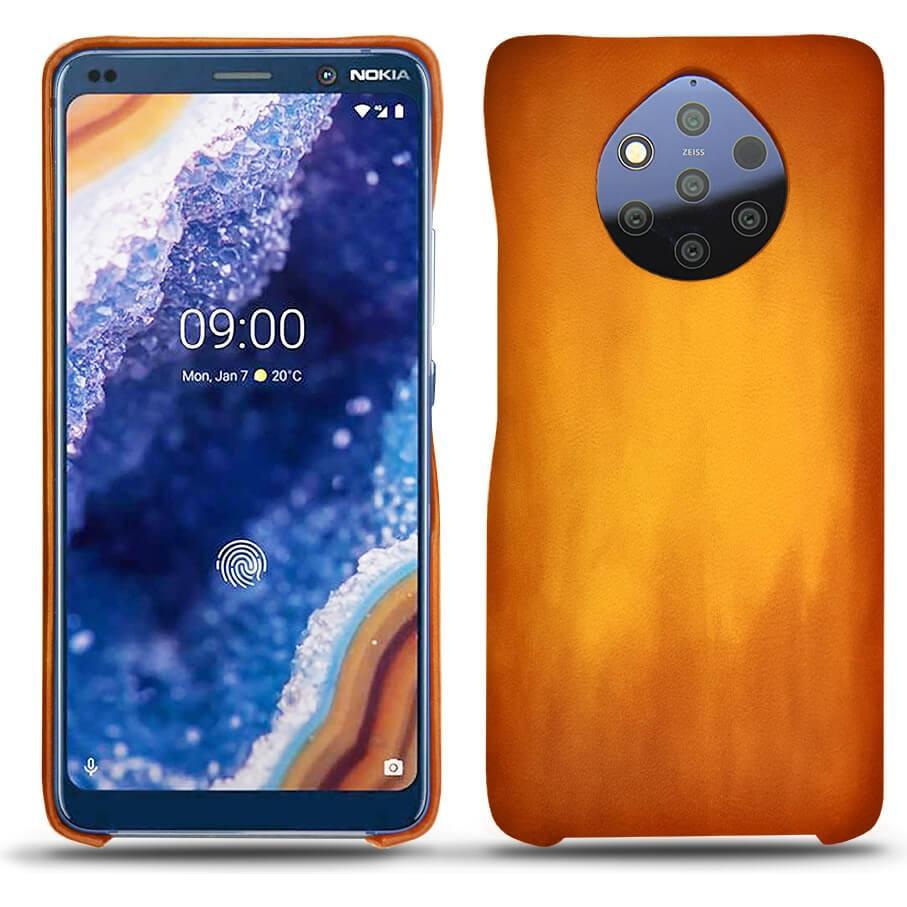 Noreve Lederschutzhülle (Nokia 9 PureView), Smartphone Hülle, Orange