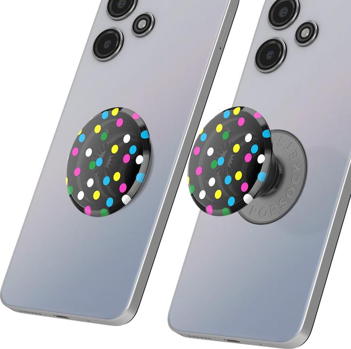 Actual product image PopSockets PopGrip Black Disco Dots
