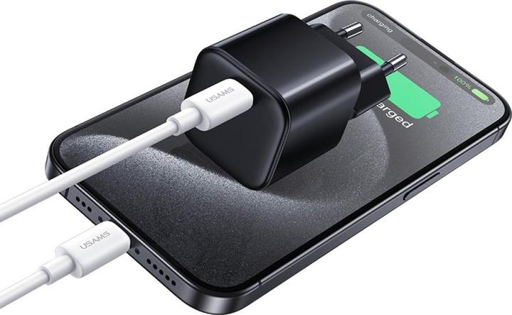 Produktbild Usams Wall Charger JO Series CC262 30W USB-C + 1m USB-C/Lightning Cable White (30 W, 1 Port)