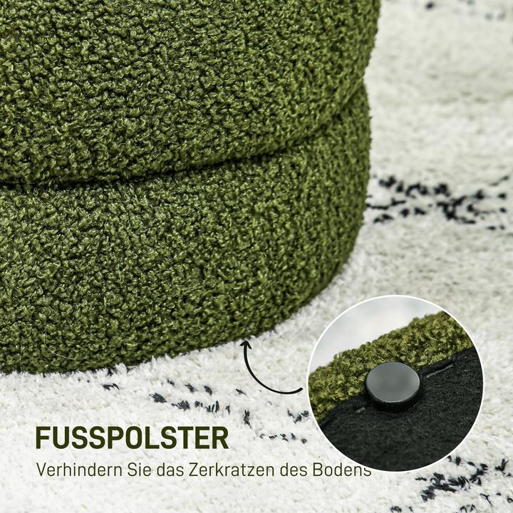 Actual product image Homcom Fusshocker Polyester, Schaumstoff Grün
