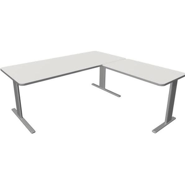 Kerkmann, Schreibtisch, Schreibtisch UNIC mit Anbau, (B)1.800 mm, weiá (180 x 80 x 75 cm)
