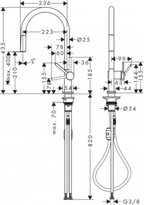 Produktbild hansgrohe Kchenarmatur mit Einhebelmischer Talis M54 schwarz 72802670