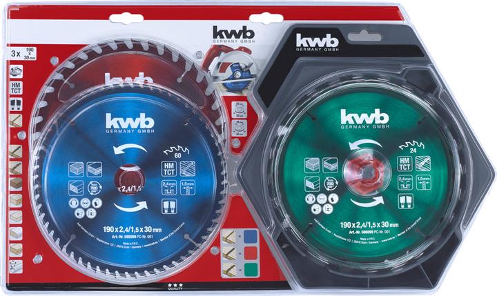 Productafbeelding kwb 586995 Cirkelzaagbladset 190 x 30 mm 1 st.